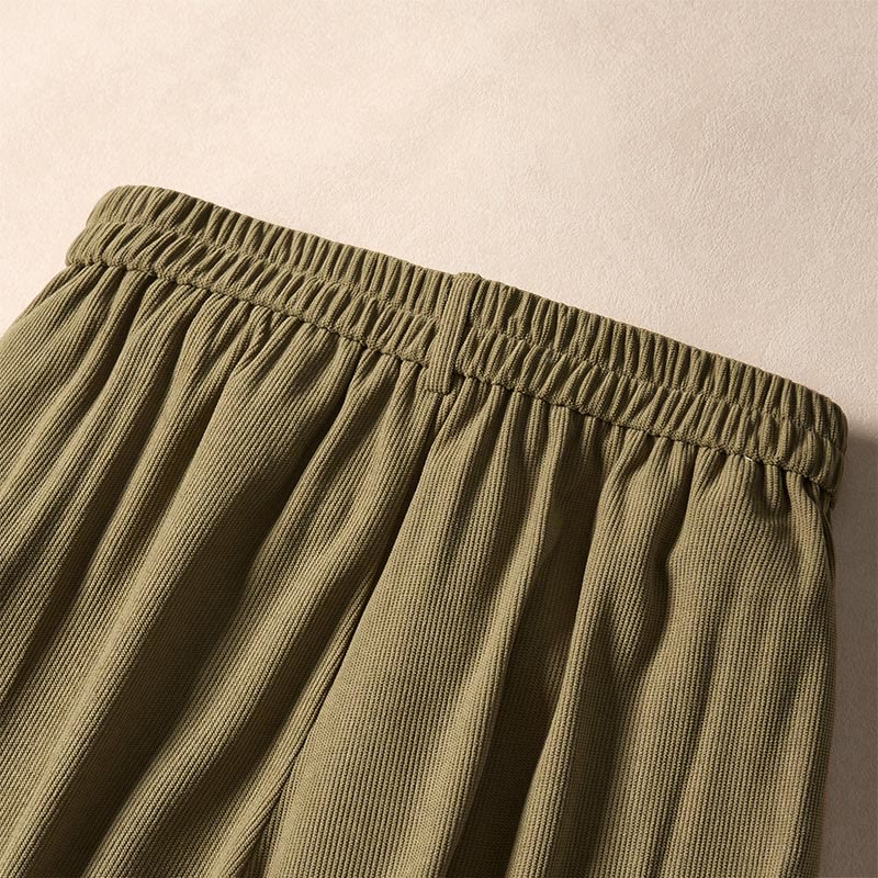 Buddha Stones Commute Fall Corduroy Women's Harem High Waist Pants With Pockets
