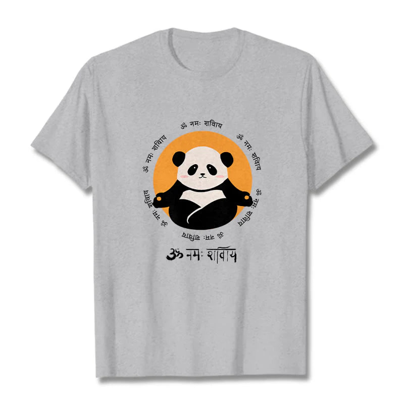 Buddha Stones Panda Sanskrit Namah Shivaya Tee T-shirt