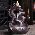 Buddha Stones Dragon Lotus Pattern Strength Protection Ceramic Incense Burner Decoration
