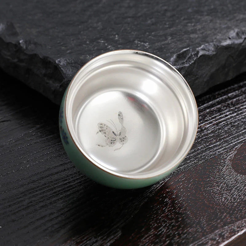 Buddha Stones Butterfly Goldfish Lotus Koi Fish Ceramic Teacup Kung Fu Tea Cup 120ml (Extra 35% Off | USE CODE: FS35)