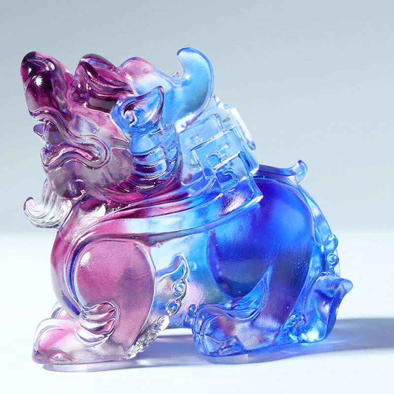 Buddha Stones Liuli Crystal Pixiu Wealth Luck Home Decoration