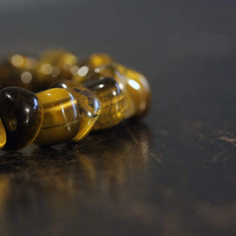 Buddha Stones Tiger Eye Irregular Blocks Courage Bracelet