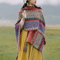 Buddha Stones Tibetan Shawl Warm Cloak Tibetan Tassel Scarf
