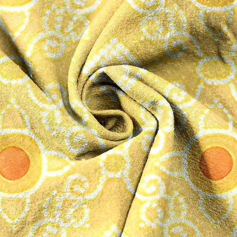 Buddha Stones Pure Cotton Geometric Diamond Motifs Dots Pattern Women's Elastic Waist Pants With Pockets