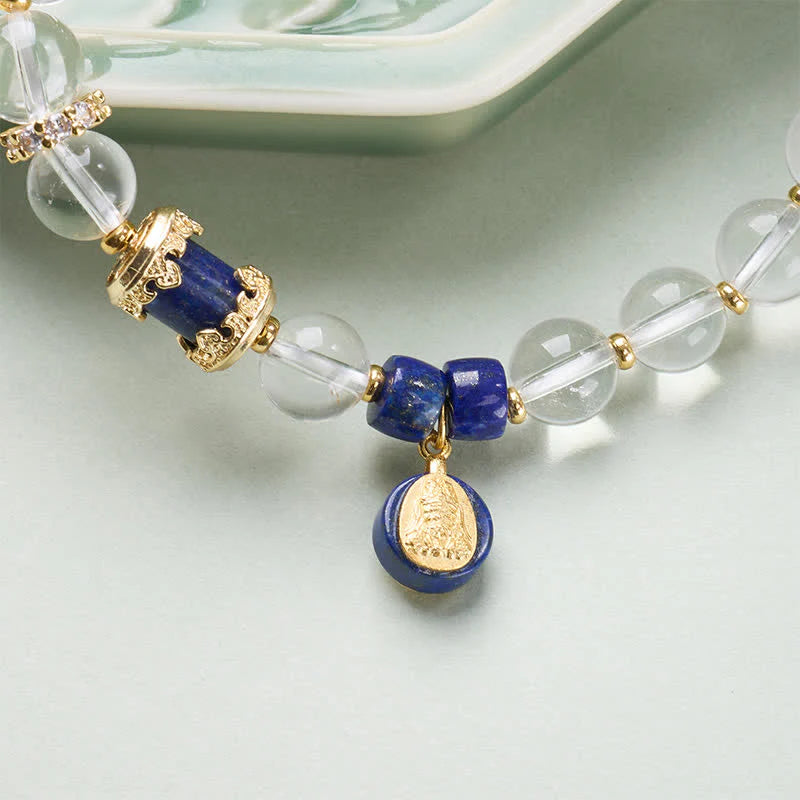 Buddha Stones Clear Quartz Zakiram Protection Bracelet