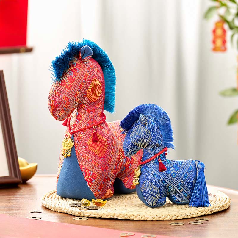 Buddha Stones Year Of The Horse Red String Embroidery Ingot Tassel Decoration