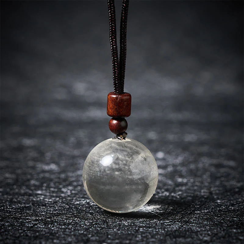 Buddha Stones White Crystal Pink Crystal Tiger Eye Smoky Quartz Protection Necklace Pendant