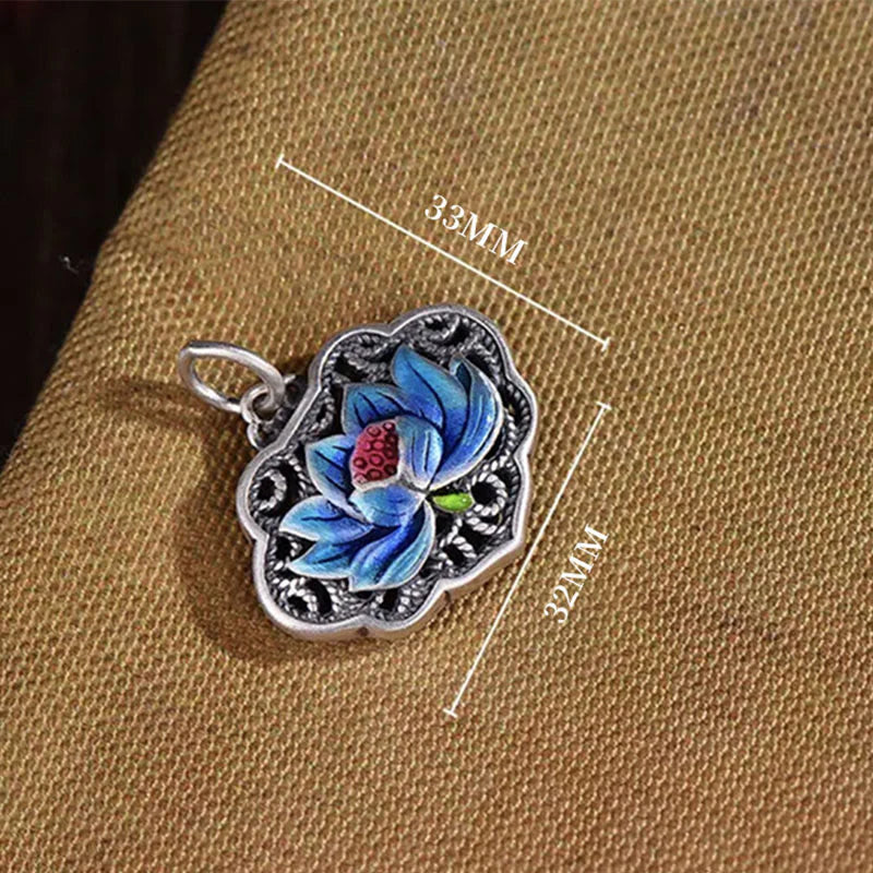 Buddha Stones Lotus Auspicious Cloud New Beginning Necklace Pendant Ring (Extra 30% Off | USE CODE: FS30)