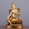 Buddha Stones Bodhisattva Green Tara Figurine Protection Brass Copper Statue Home Offering Decoration