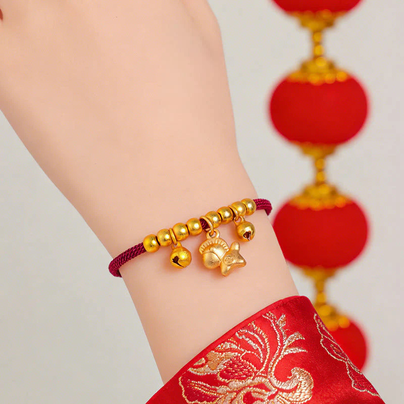 Buddha Stones Year Of The Horse Multiple Horse Styles Rope Luck Strength Adjustable Bracelet