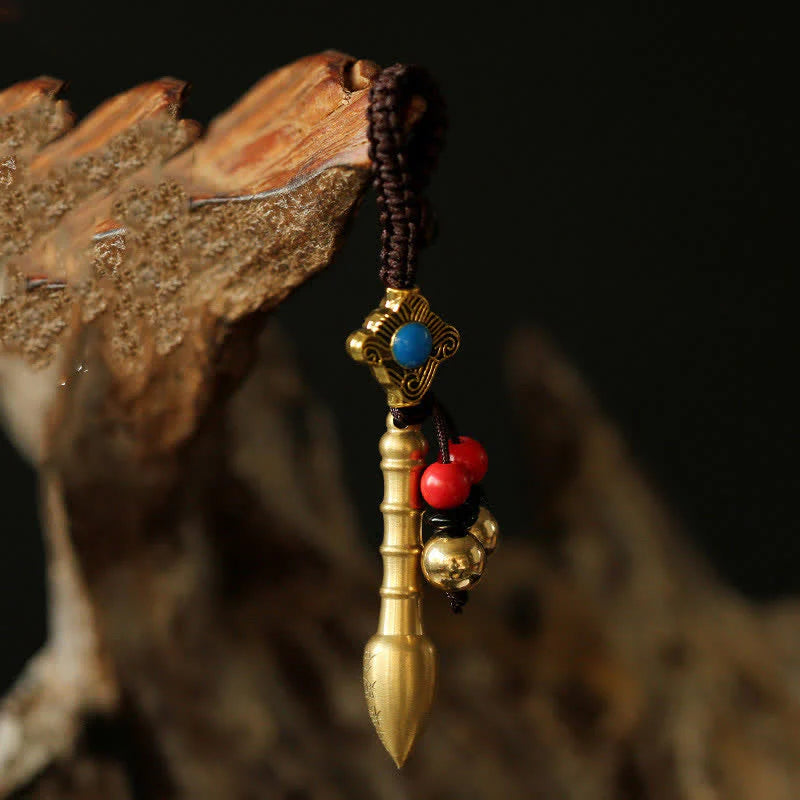 Buddha Stones Feng Shui Yin Yang Bagua Wenchang Pen Pagoda Prayer Wheel Keychain