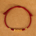 Buddha Stones 999 Gold Small Pieces String Protection Luck Ultra-Thin Braided Bracelet