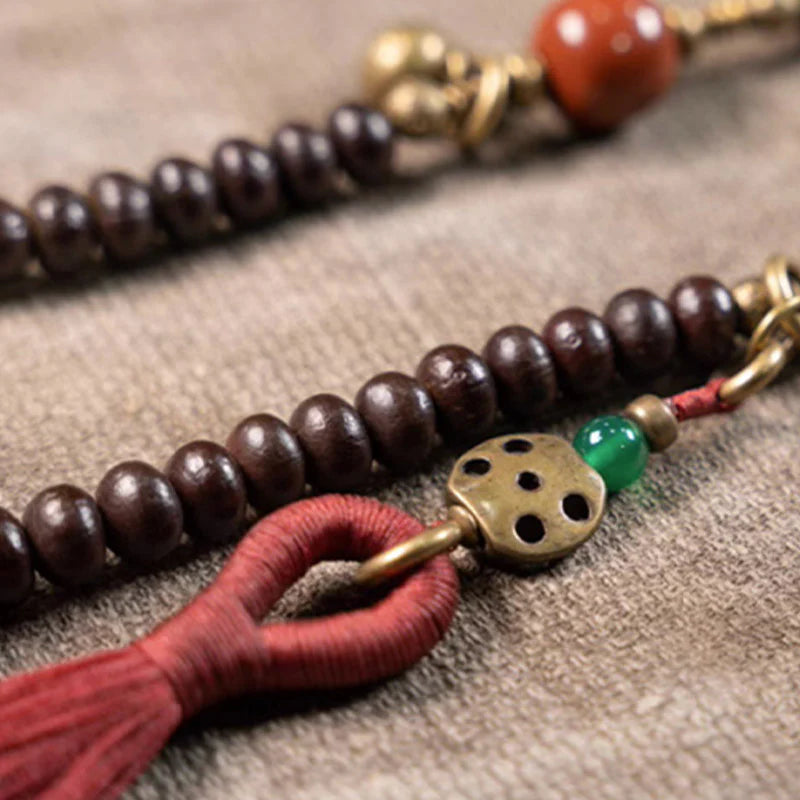 Buddha Stones 108 Mala Beads Natural Tibet Purple Bodhi Seed Auspiciousness Bracelet (Extra 30% Off | USE CODE: FS30)