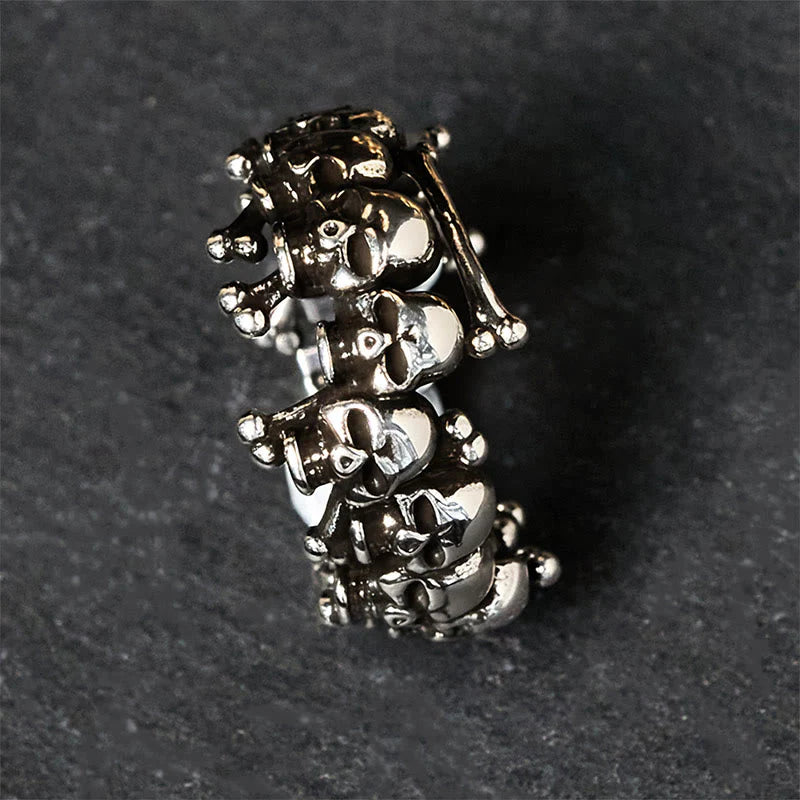 Buddha Stones Copper Skull Bone The Lord Of The Corpse Forest Keep Away Evil Spirits Ring
