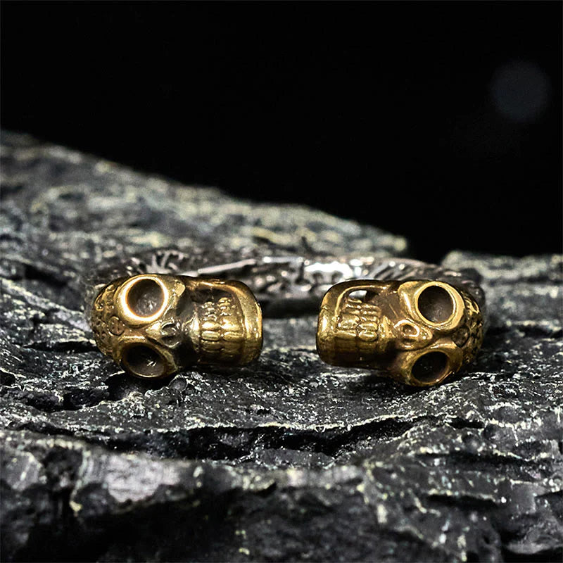 Buddha Stones The Lord Of The Corpse Forest Copper Double Skull Keep Away Evil Spirits Ring