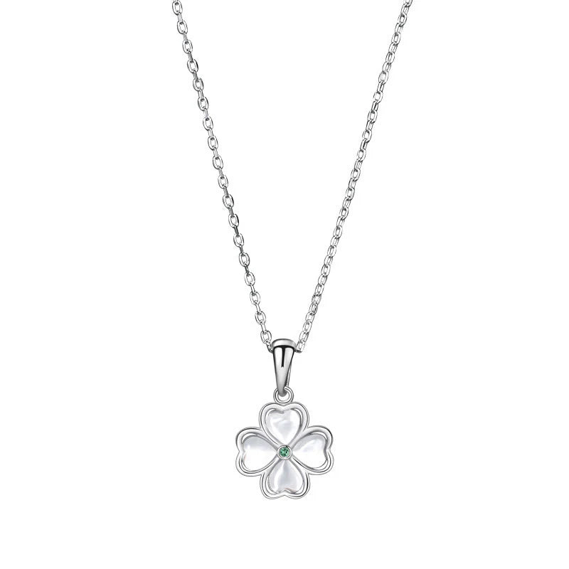Buddha Stones 925 Sterling Silver Four Leaf Clover Chrysoberyl Cat Eye Love Necklace Pendant (Extra 35% Off | USE CODE: FS35)