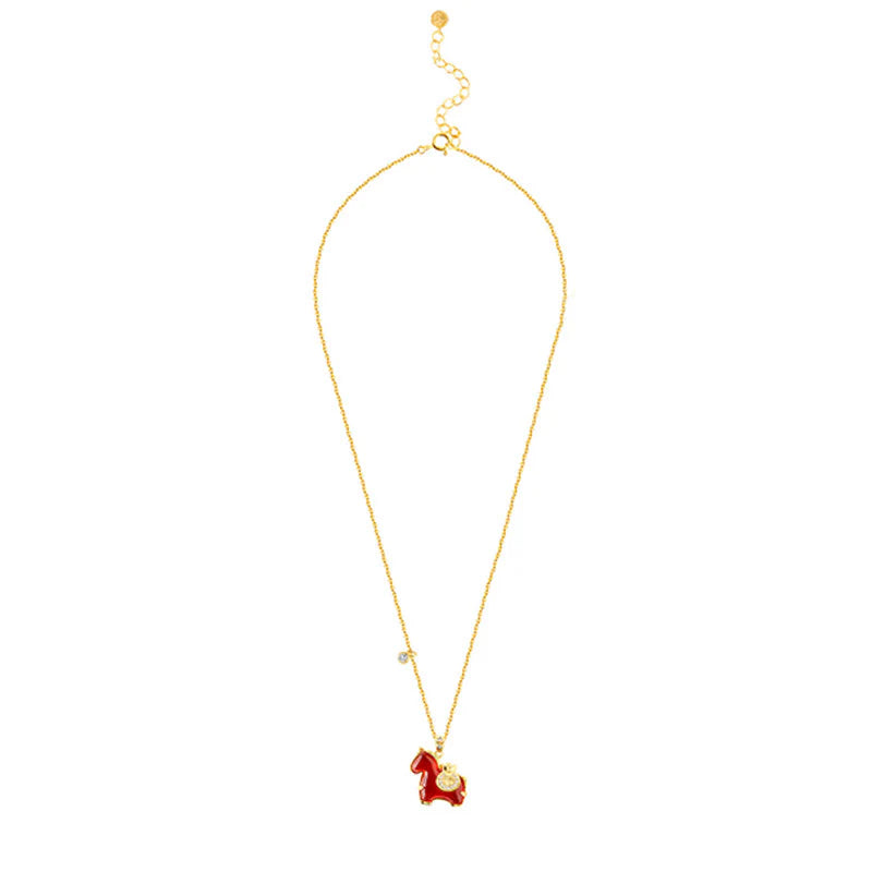 Buddha Stones Year Of The Horse Red Agate Fu Character Confidence Necklace Pendants