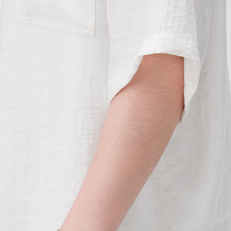 Buddha Stones Summer Plain Half Buttons Design Men's Half Sleeve Shirt