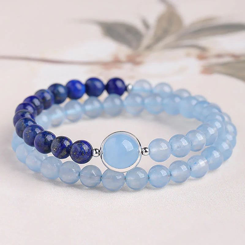 FREE Today: Healing and Serenity Natural Aquamarine Lapis Lazuli Bracelet