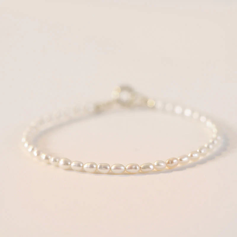 Buddha Stones 2mm Natural Pearl Ultra-thin Beads 14k Gold Plated Copper Wisdom Bracelet