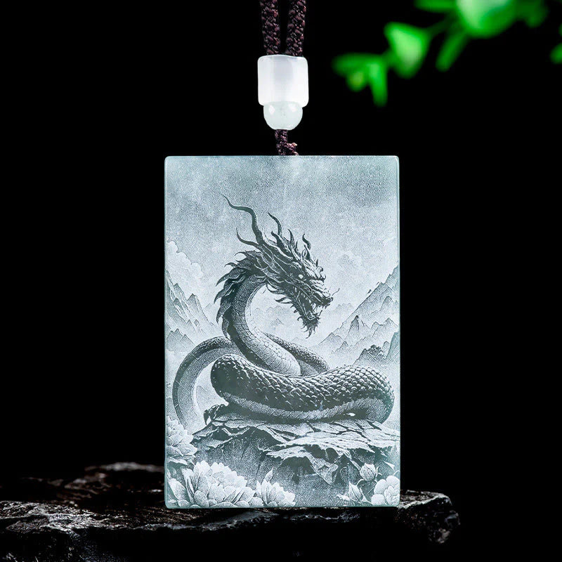 Buddha Stones Year Of The Horse Chinese Zodiac Engraving Jade Abundance Necklace Pendants