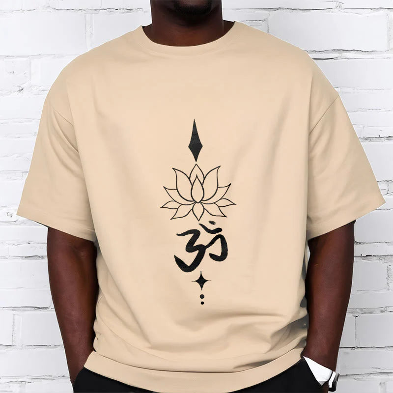 Buddha Stones Om Symbol Lotus Tee T-shirt