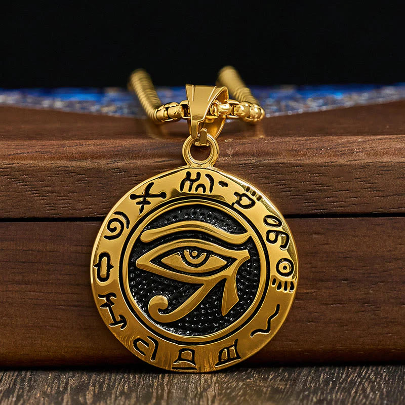 Buddha Stones Titanium Steel Evil Eye Balance Necklace Pendants