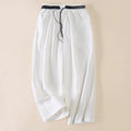 Buddha Stones Commute Drawstring Cotton Cropped Women's Wide Leg Pants With Pockets