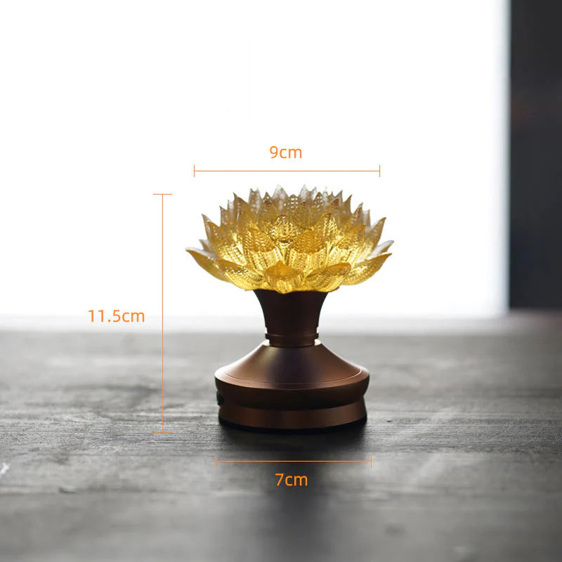 Buddha Stones Lotus Liuli Glass Copper Brass New Begining Home Decoration