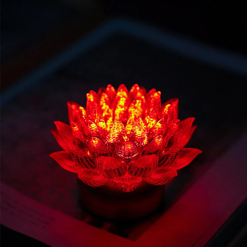 Buddha Stones Lotus Liuli Glass Copper Brass New Begining Home Decoration