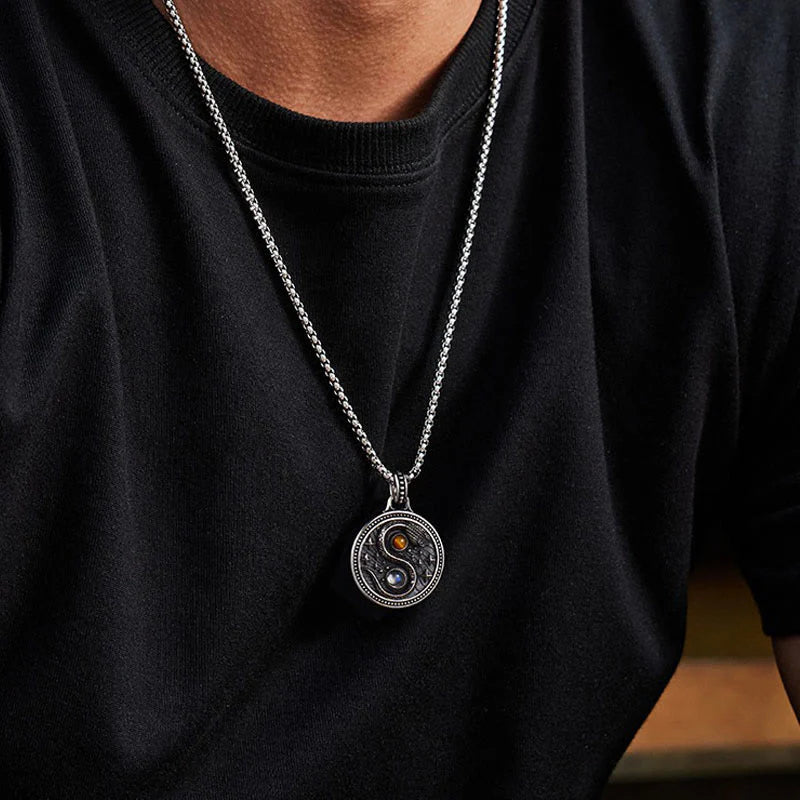 FREE Today: Harmony and Wealth Snake Yin Yang Symbol Copper Necklace Pendant