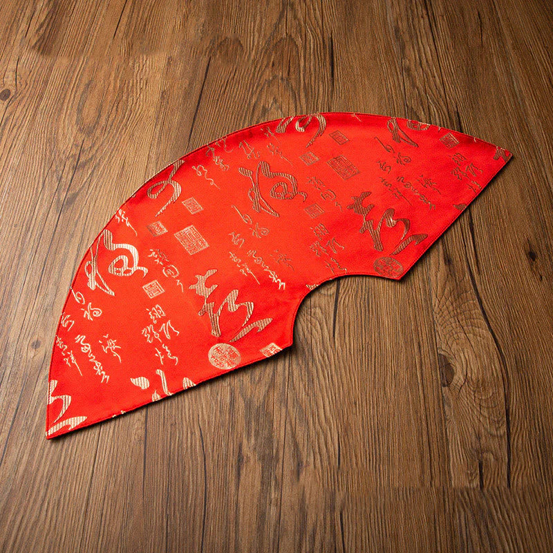 Buddha Stones Vintage Sea Wave Bamboo Plum Blossom Embroidered Cup Mat Pad Tea Cup Coaster Kung Fu Tea Mat