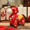 Buddha Stones Year of the Horse Copper Coins Plush Doll Home Decoration