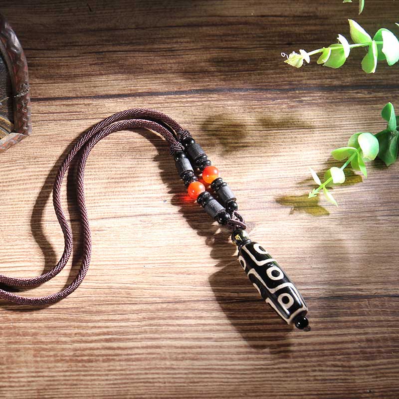 Buddha Stones Tibetan Nine-Eye Dzi Bead Wealth Necklaces & Pendants (Extra 35% Off | USE CODE: FS35)