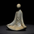 Buddha Stones Handmade Sitting Formless Buddha Iron Powder Rust Cast Resin Statue Decoration