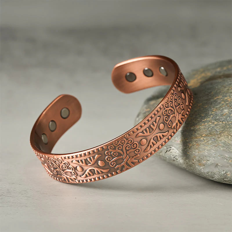 Buddha Stones The Tree Of Life Copper Open Self Care Luck Bracelet Bangle