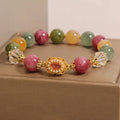 Buddha Stones Tourmaline Pearl Pink Crystal WhiteÂ Crystal Wisdom Bracelet