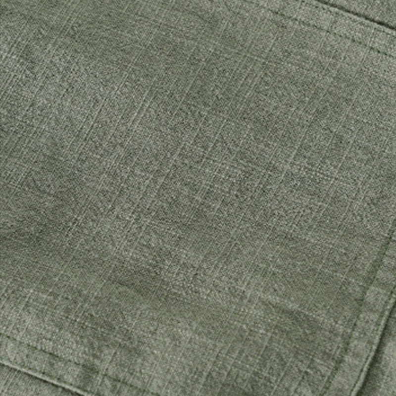 Buddha Stones Commute Fall Solid Color Lapel Men's Long Sleeve Cotton Linen Shirt With Pocket