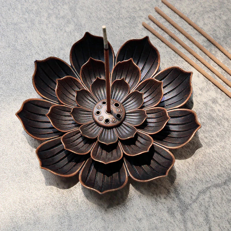 Buddha Stones Creative Six-hole Lotus Incense Burner