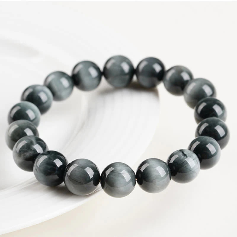 Buddha Stones Eagle's Eye Stone Positive Calm Beaded Bracelet