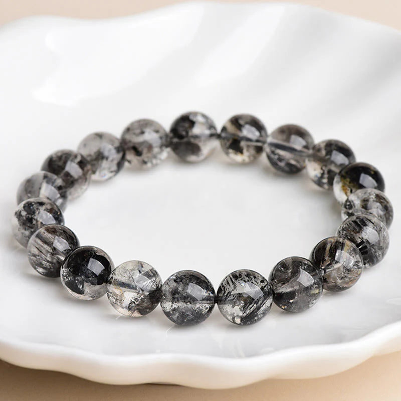 Buddha Stones Herkimer Diamond Protection Meditation Bracelet