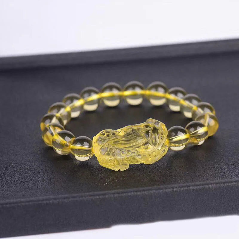 Natural Citrine Pi Xiu Stretch Bracelet