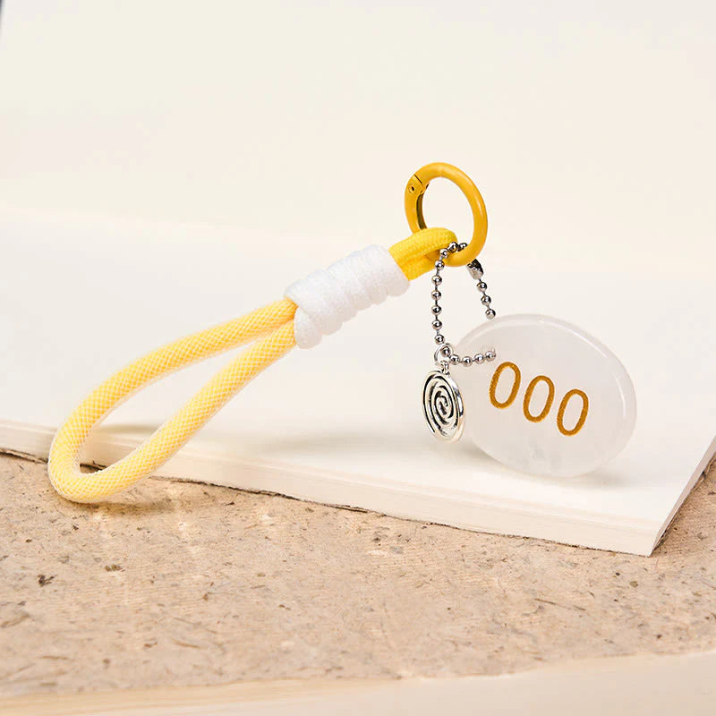 Buddha Stones Infinite Possibilities Begin 000 Angel Number Natural Clear Quartz Key Chain Hanging Decoration Includes Gift Message Card