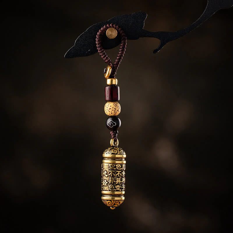 Buddha Stones Heart Sutra Copper Key Chain