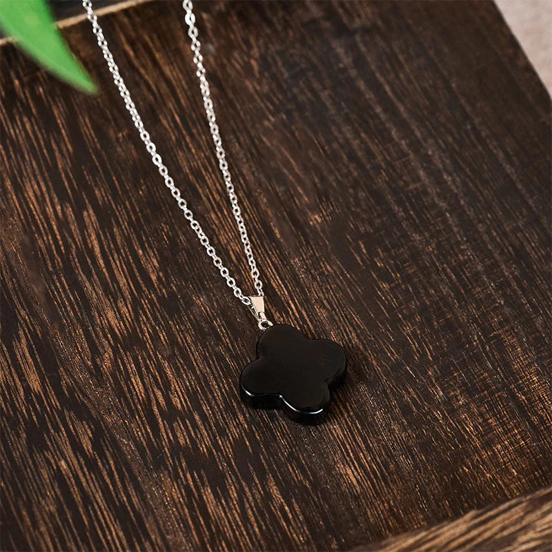 Buddha Stones Various Crystal Green Aventurine Black Obsidian Tiger Eye Plum Blossom Luck Necklace Pendant