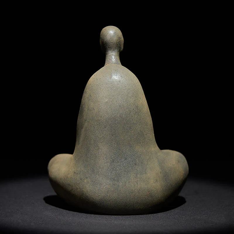 Buddha Stones Handmade Formless Buddha Iron Powder Rust Cast Resin Statue Decoration 11.5*9*6.5 cm