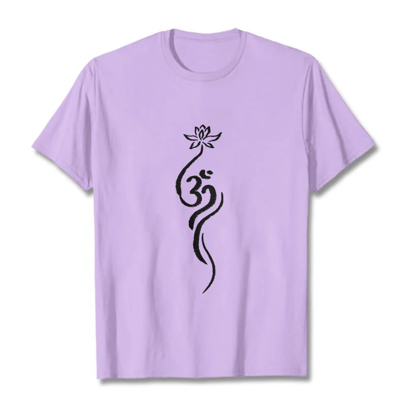 Buddha Stones Lotus Flower Om Design Tee T-shirt