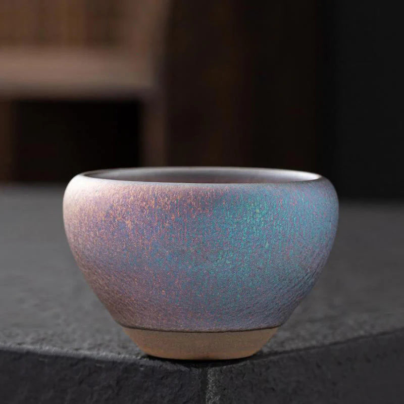 Buddha Stones Vintage Purple Rainbow Chinese Jianzhan Kiln Change Porcelain Teacup Kung Fu Tea Cup