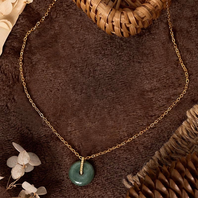 Buddha Stones FOR DEAREST MOTHER Peace Buckle Jade 925 Sterling Silver Luck Necklace Pendants Includes Gift Message Card