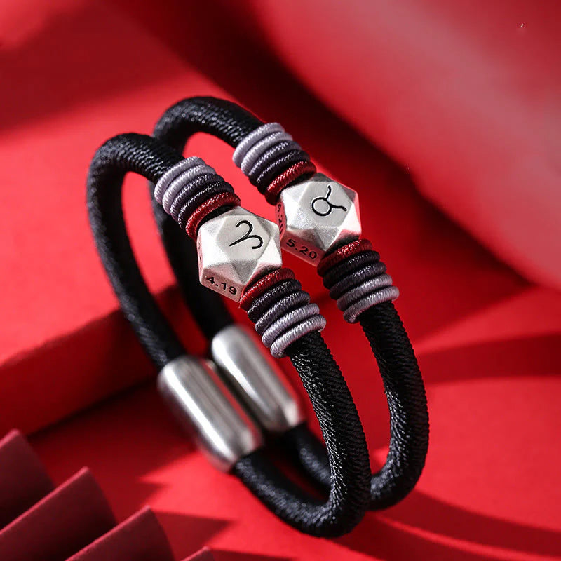 Buddha Stones 999 Sterling Silver 12 Constellations of the Zodiac Blessing Handmade String Bracelet (Extra 35% Off | USE CODE: FS35)